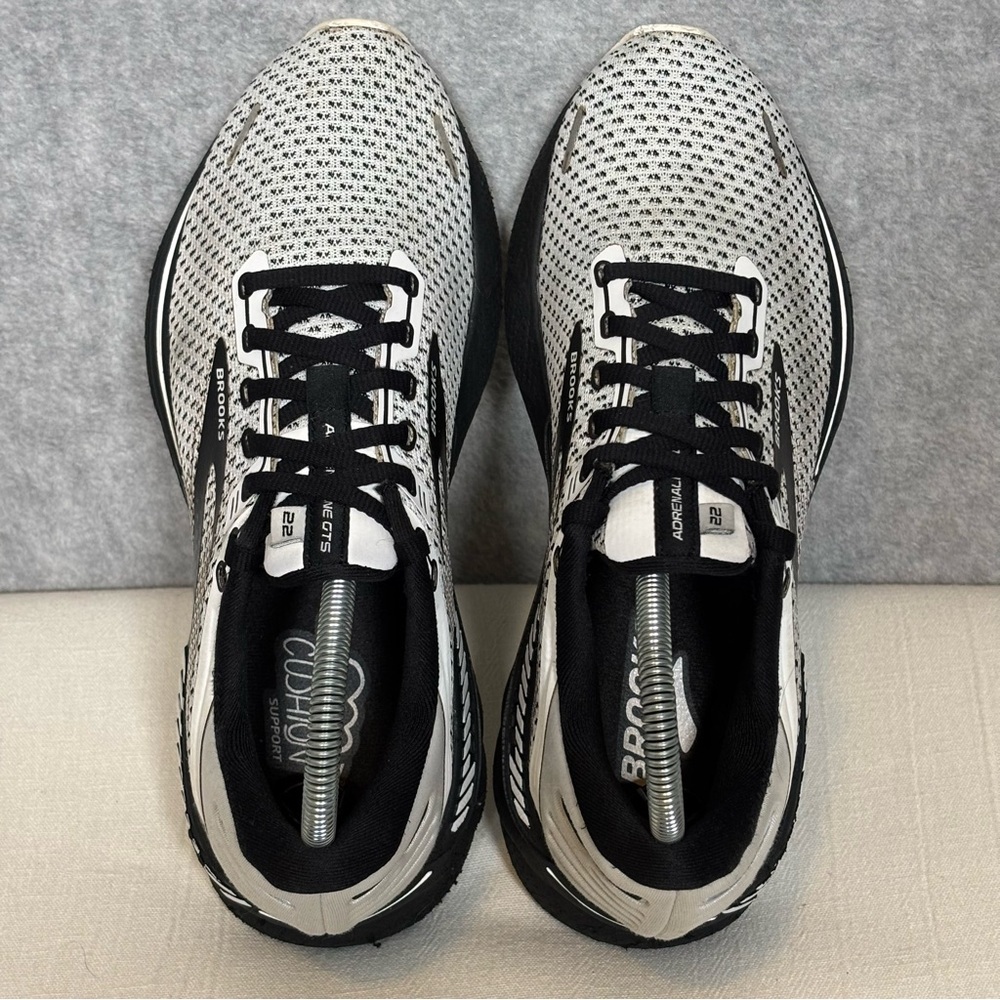 Brooks Adrenaline GTS 22 Running Shoes-White/Gray/Black-Men Size 8.5 - Picture 10 of 11